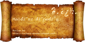 Halász Éneás névjegykártya